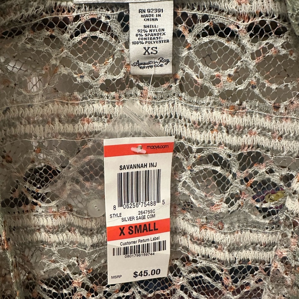 American Rag Silver Lace Top - Picture 3 of 15